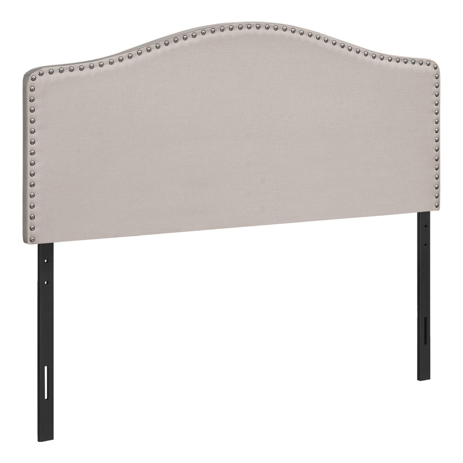 Monarch Specialties I 6014F Full Size Upholstered Bed Headboard - Linen Look Beige Transitional Style for Bedroom Decor | Perfect for Master Bedroom, Guest Room & Apartment Furniture