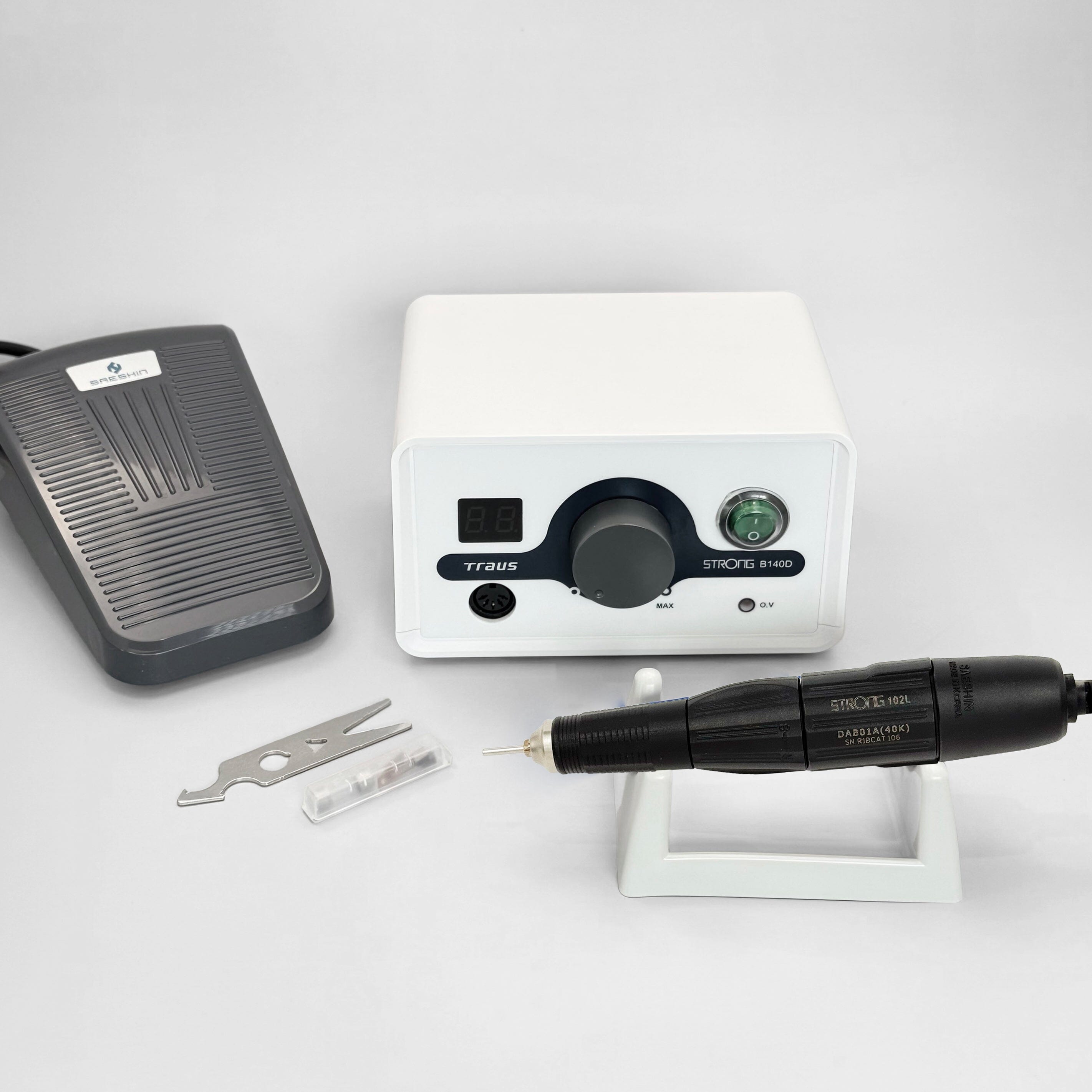Saeshin Brillian B140D + 102L Professional Nail Drill Machine Set - 40,000 RPM High Speed for Acrylic, Gel & Nail Art - Perfect for Salon & Home Manicure/Pedicure