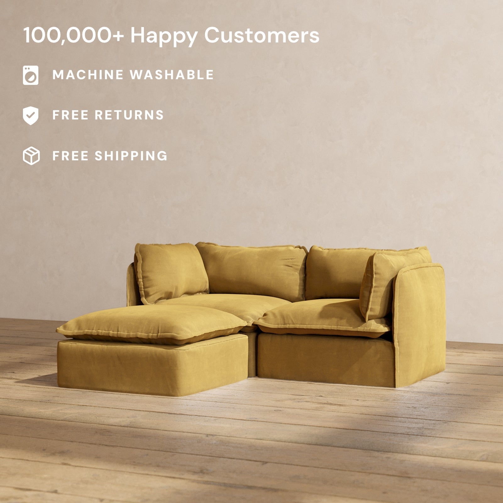 Premium Modular Performance 2-Seater Sectional Sofa in Toffee Brown | Luxe Fabric Blend | Perfect for Living Rooms, Home Theaters & Cozy Spaces