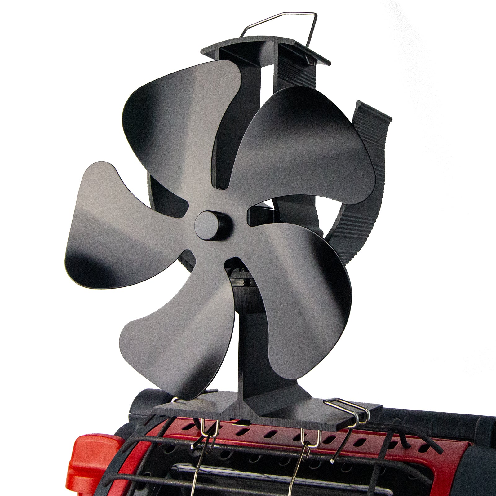 5 Blades Heat Powered Stove Fan for Buddy Heater & Wood Stove - Durable Metal Clip - Perfect for Camping, RV, Cabin & Home Heating