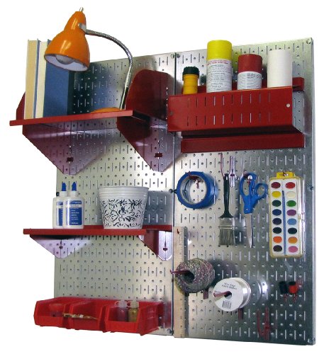 Metallic Pegboard Red Accessories