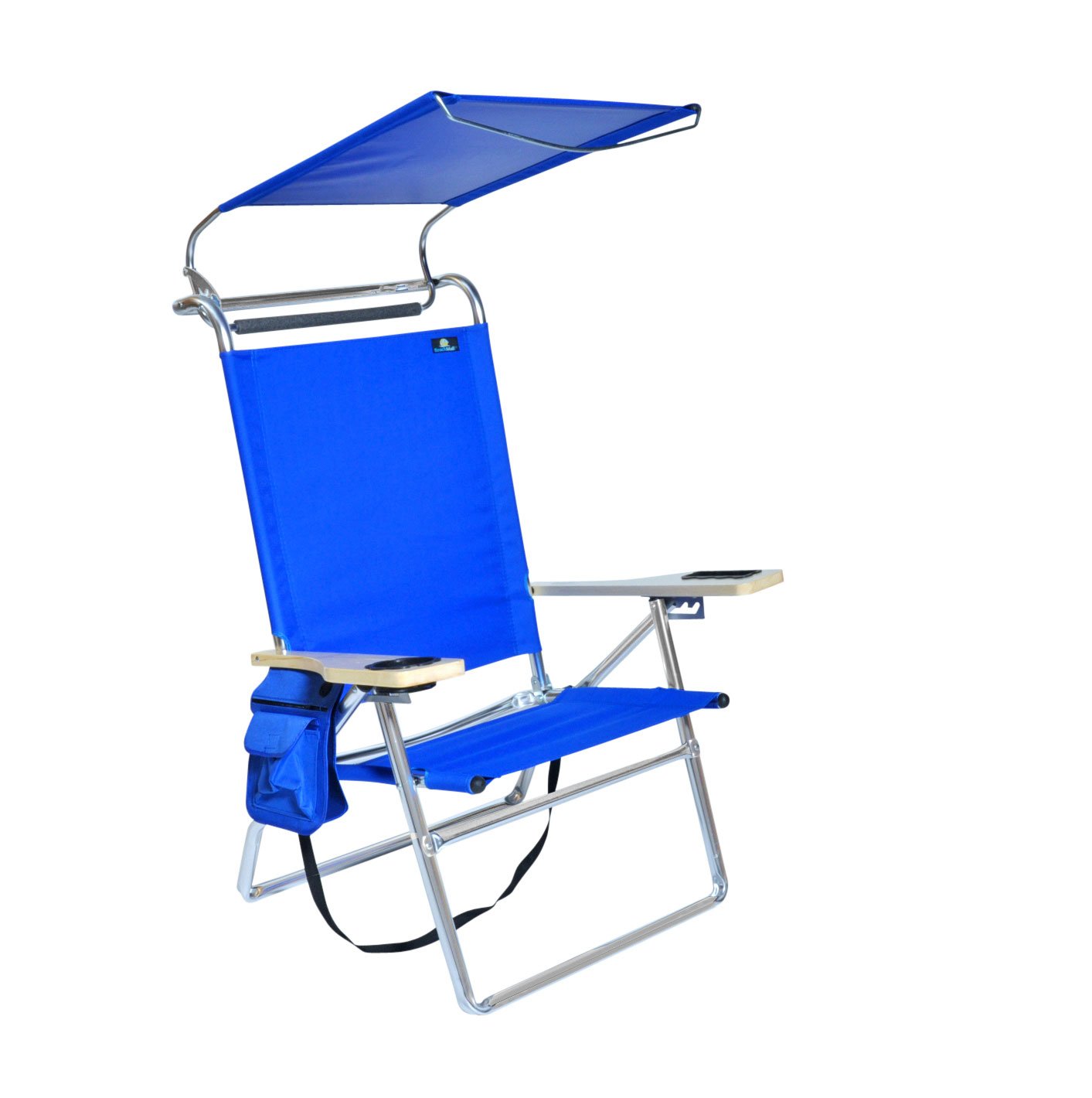 Premium Lightweight Aluminum Folding Beach Chair with Adjustable 4-Position Recliner, Canopy Shade & Drink Holder - Portable Outdoor Lounge Chair for Adults, Perfect for Beach, Poolside, Camping & Backyard Relaxation