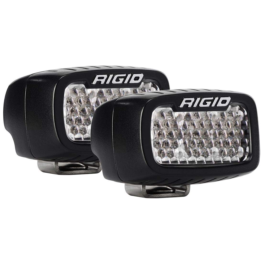 RIGID 980003 SR-M Series PRO FLOOD DIFFUSED Backup Kit - Surface Mount LED Lights (Set of 2) for Off-Road Trucks, ATVs & Emergency Vehicles - High Visibility Reverse Lighting