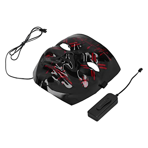 Scary Halloween Glowing LED Mask - Adjustable Light Up Purge Mask with 3 Lighting Modes & Long Battery Life for Halloween Parties, Cosplay, Haunted Houses & Horror Events