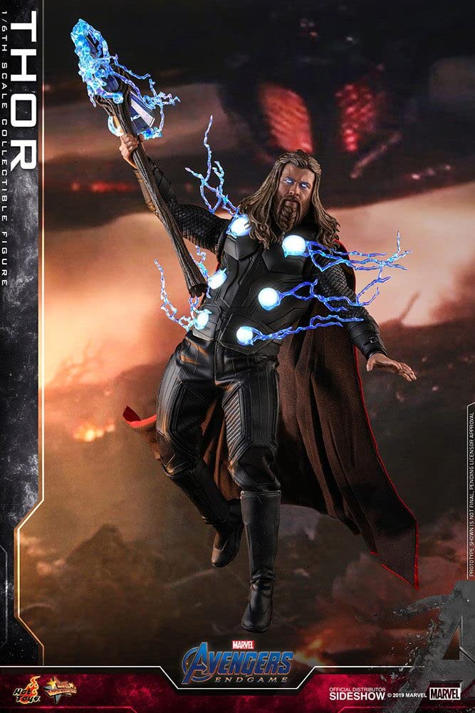 Hot Toys Avengers Endgame Thor 12 Inch Action Figure 1/6 Scale Collectible (904926) - Perfect for Marvel Fans & Collectors Display
