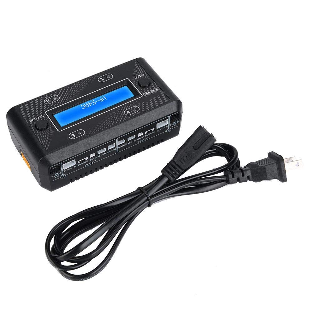 Dilwe UP-S4 AC 100-240V Smart Battery Charger for LiPo/LiHV/NiMH/NiCd - Fast Charging with US Plug - Perfect for RC Cars, Drones, and Remote Control Toys
