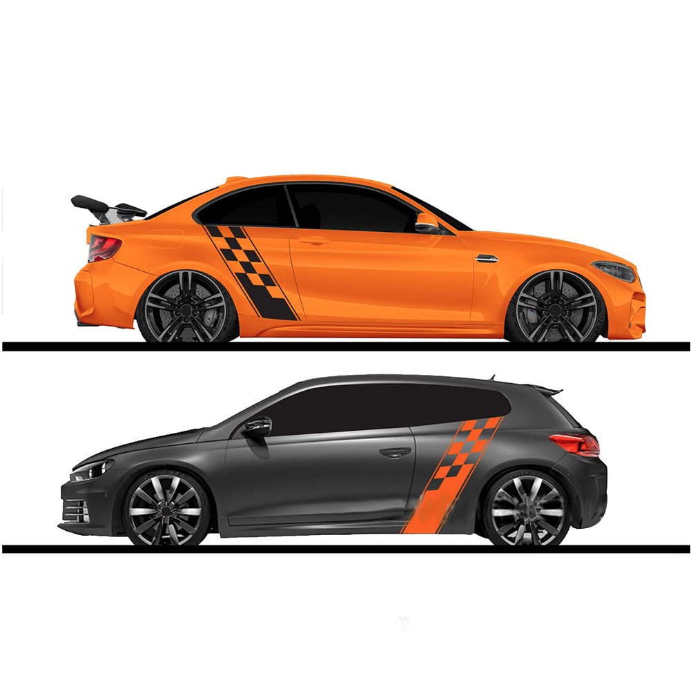 Zcargel 2Pcs Universal Car Side Door Decorative Stickers - Racing RV Truck Exterior Decal Accessories for Enhanced Vehicle Aesthetics