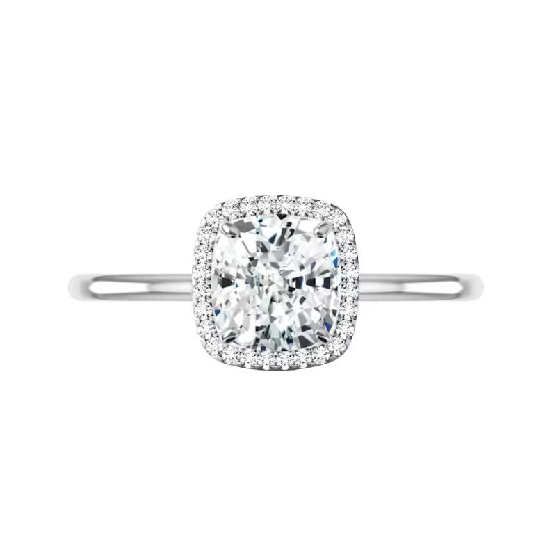 4 CT Cushion Cut Moissanite Engagement Ring - Vintage Style Wedding Band with 4-Prong Solitaire Setting in Sterling Silver - Perfect Anniversary, Promise Ring & Romantic Gift for Her - Ideal for Proposals, Weddings & Special Occasions
