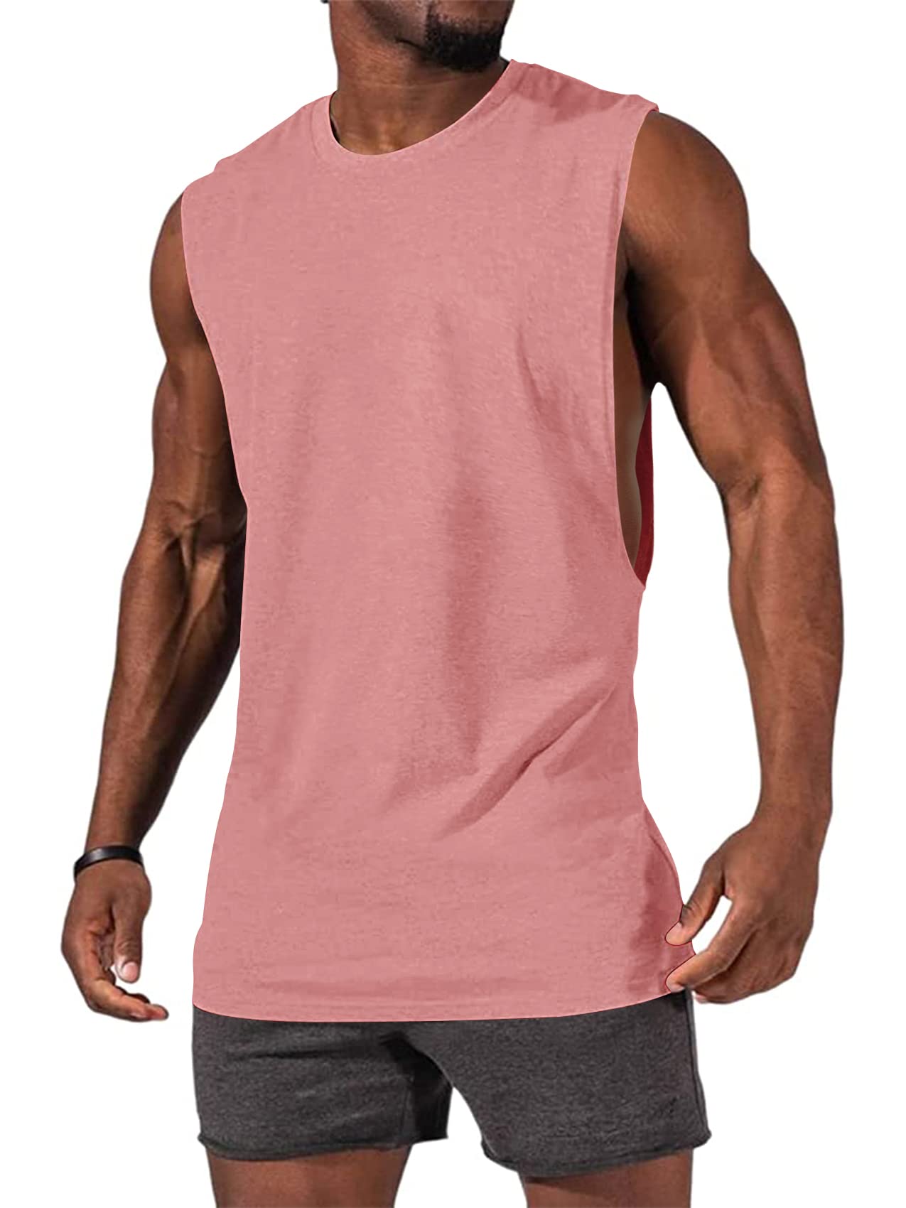 Gafeng Men's Workout Tank Tops - Muscle Cut Off Sleeveless Gym Shirts for Bodybuilding & Training - Breathable Cotton Athletic T-Shirts - Perfect for Gym, Running & Outdoor Workouts