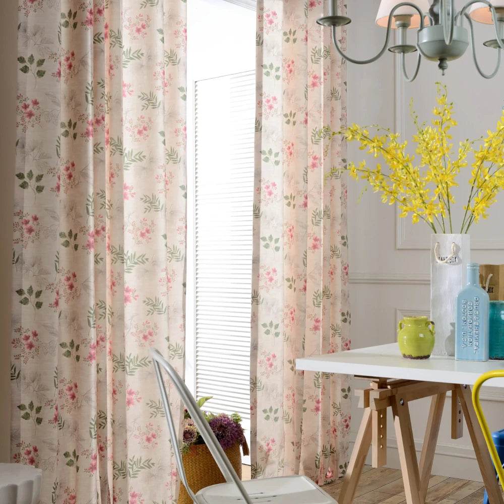 Kiana Cottage Garden Floral Blackout Curtains - Custom Window Treatments for Bedroom, Living Room & Nursery - Light Blocking Thermal Insulated Drapes