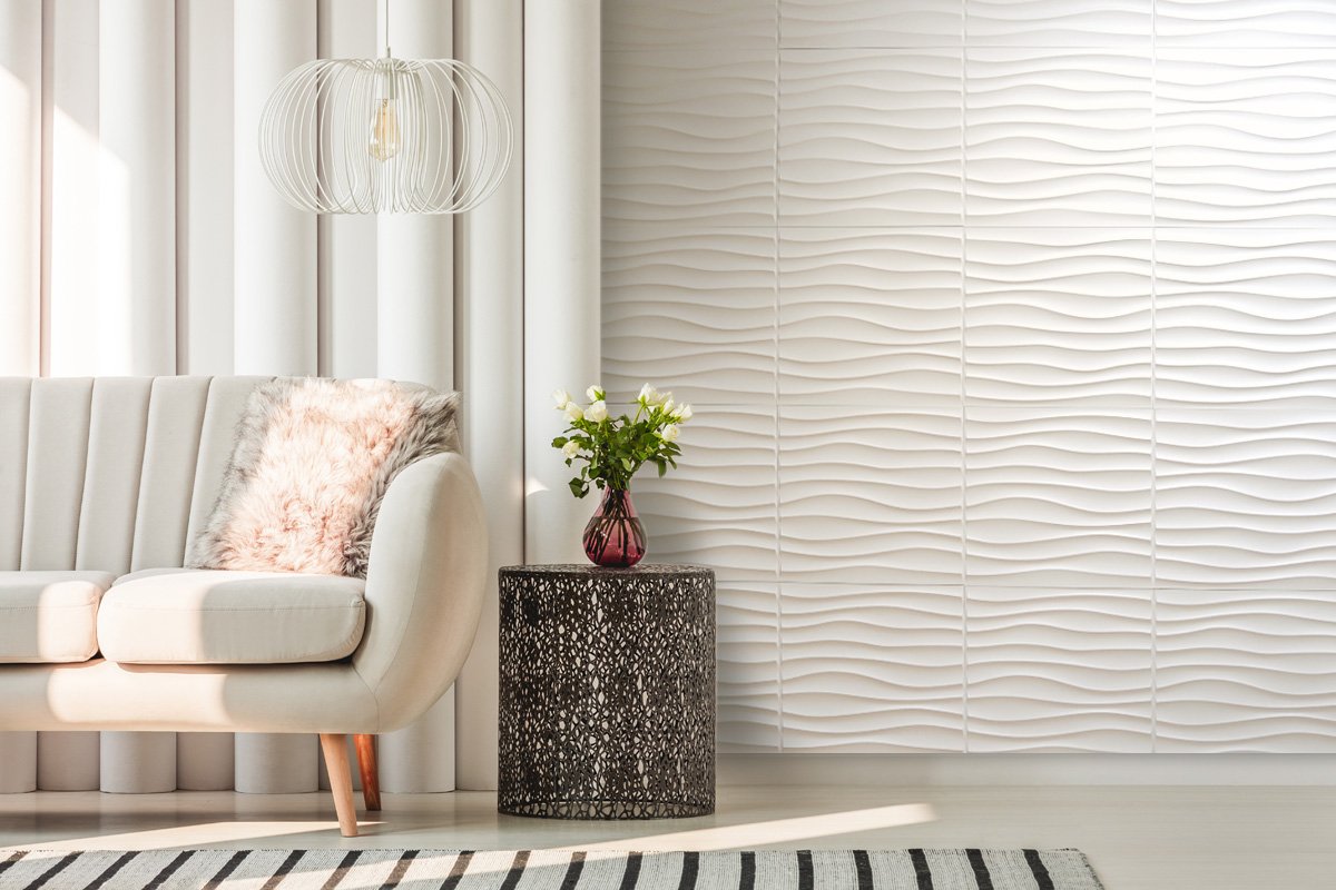 3D Peel & Stick Wall Panels - Wave Design, 32sqft/Box for Home & Office Decor