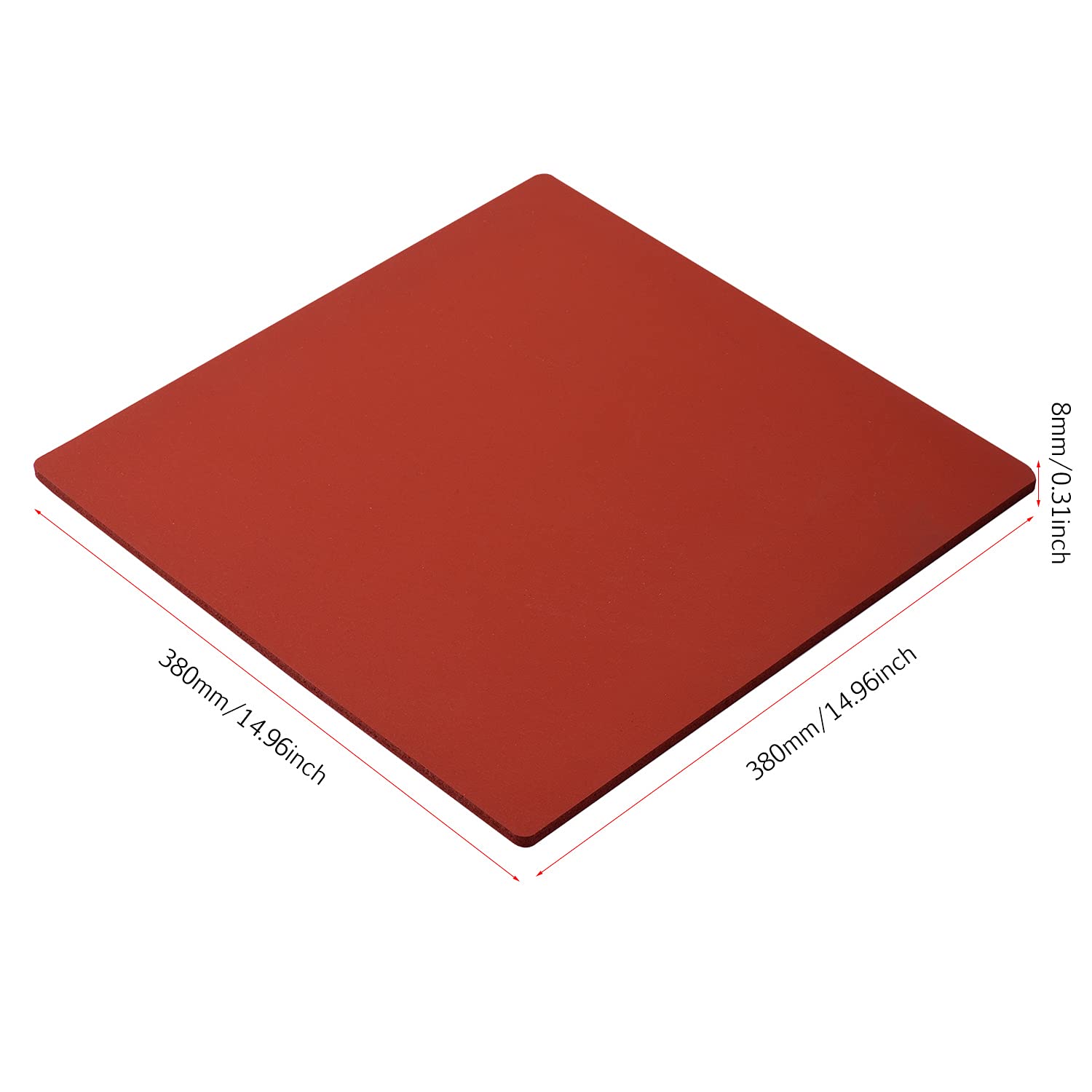 LUCHONG 380x380x8mm High-Temperature Resistant Silicone Heat Press Mat - Compatible with Cricut EasyPress 2 & Heat Transfer Machines - Perfect for T-Shirt Sublimation, DIY Crafts & Apparel Decoration