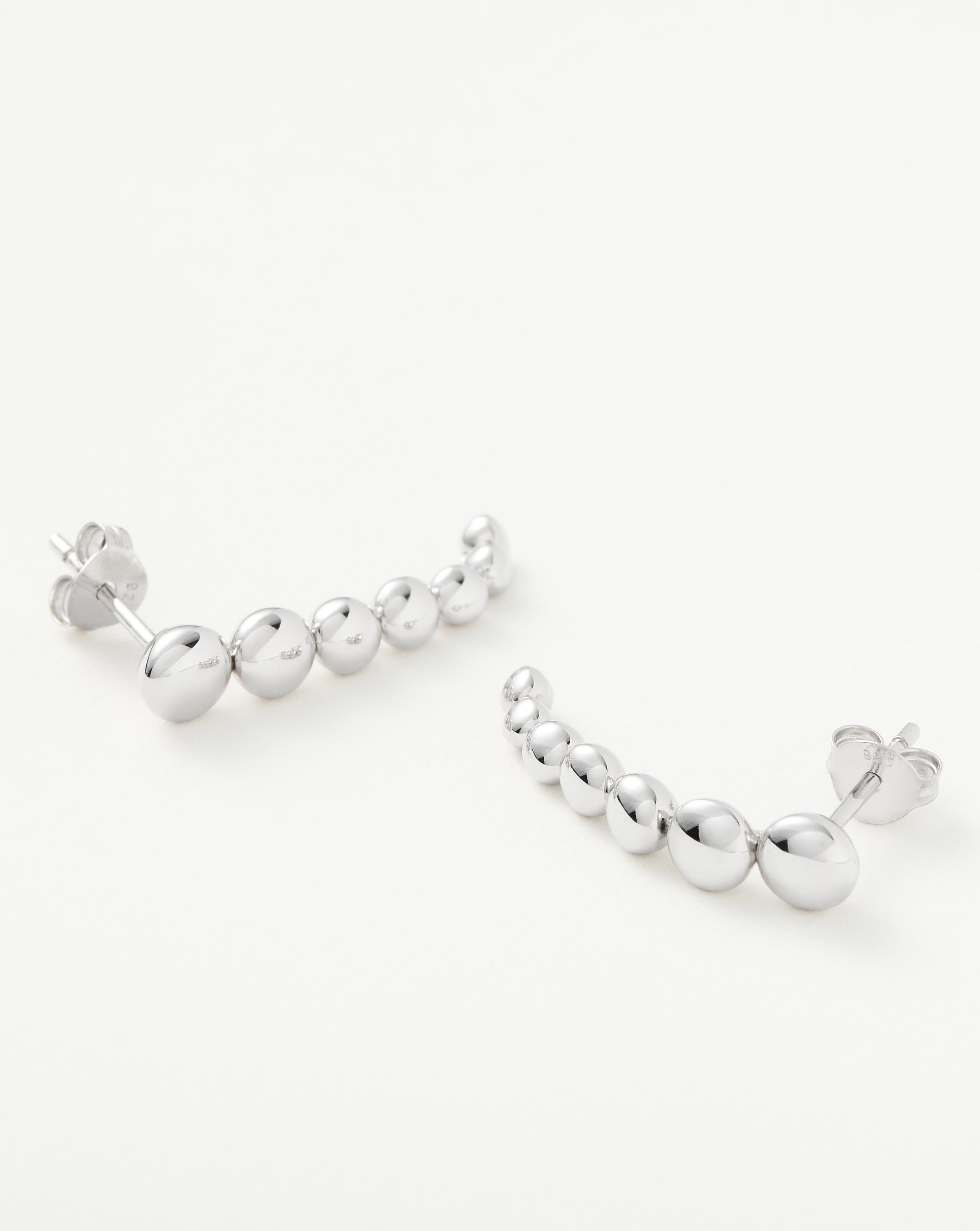 Sterling Silver Beaded Drop Earrings for Women - Elegant Dangle Jewelry for Parties, Weddings & Special Occasions