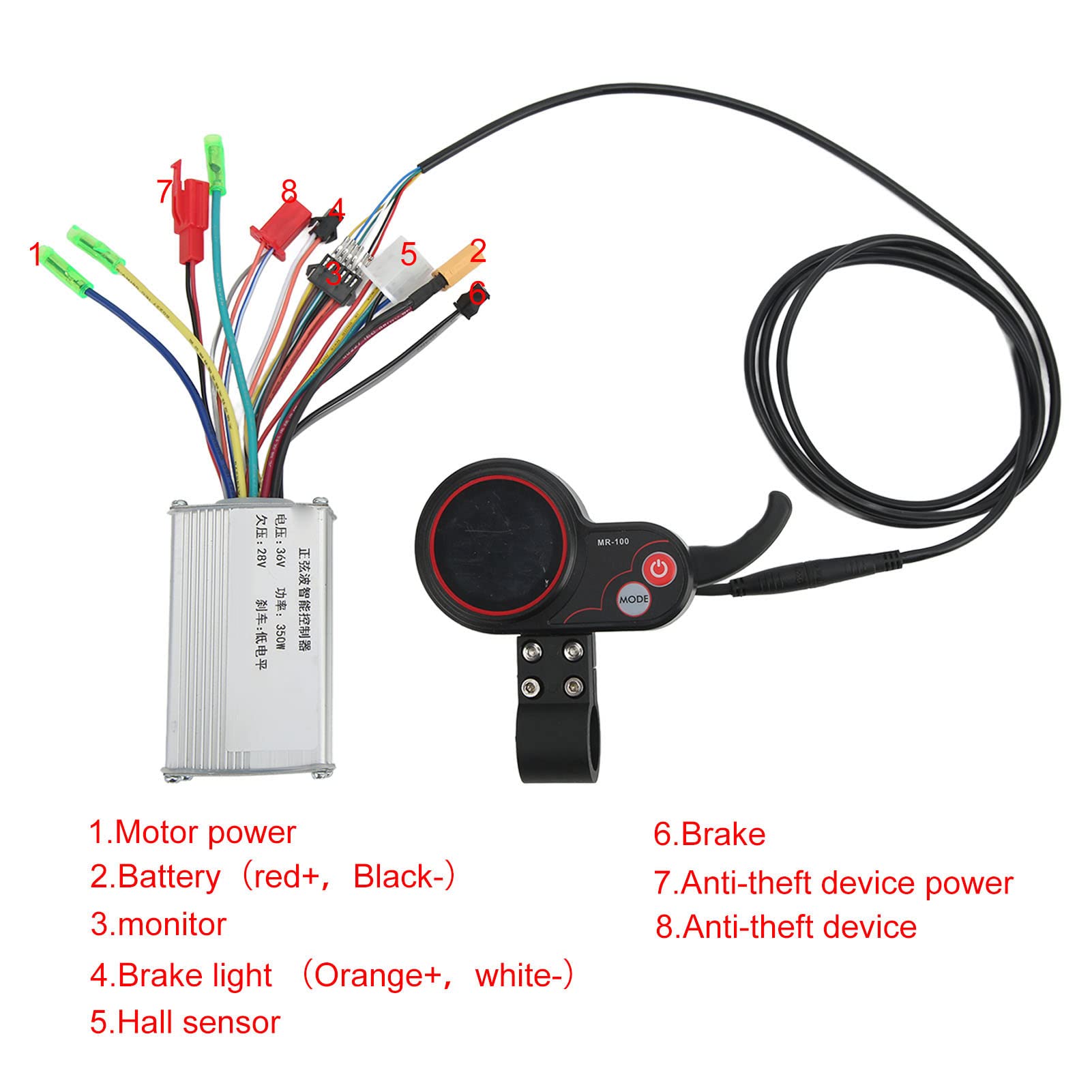 36V 350W Brushless Electric Bike Motor Controller Kit with LCD Display - Compatible with E-Bikes, Scooters & EV Parts | Perfect for Commuting, Off-Road & Urban Riding