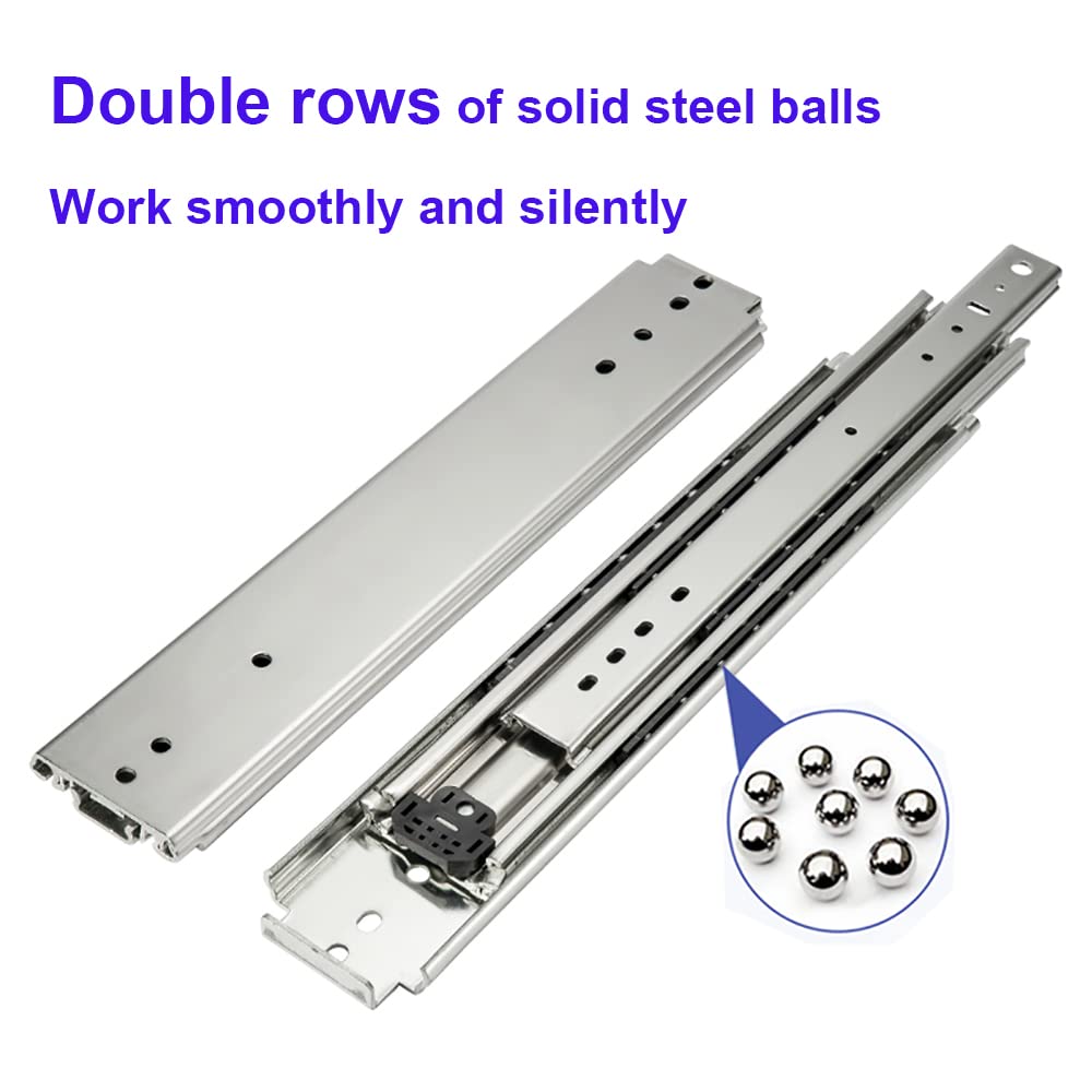 24 Inch Heavy Duty Drawer Slides 500LB Capacity - Full Extension Side Mount Ball Bearing Drawer Rails with Lock for Kitchen Cabinets, Office Furniture, Garage Storage and Workshop Organization