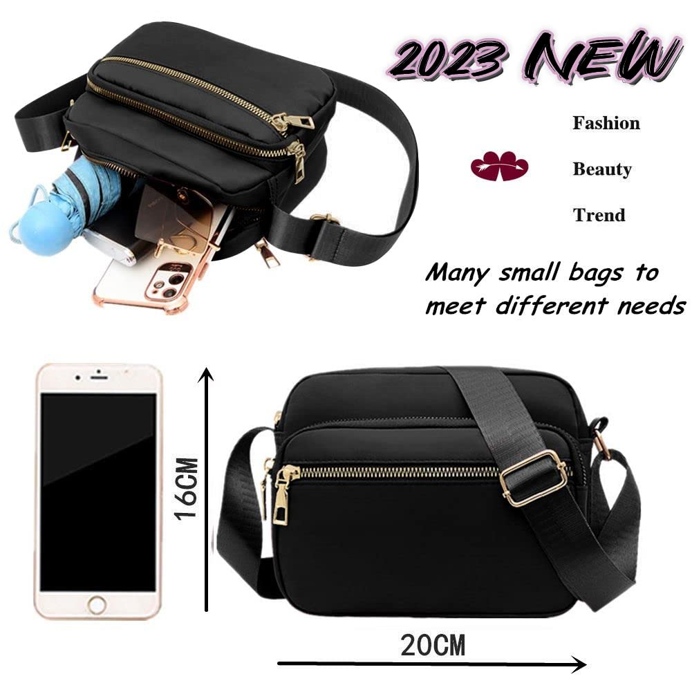 Lightweight Nylon Crossbody Bags for Women - Waterproof Shoulder Messenger Purse with Multiple Pockets | Perfect for Travel, Shopping & Everyday Use