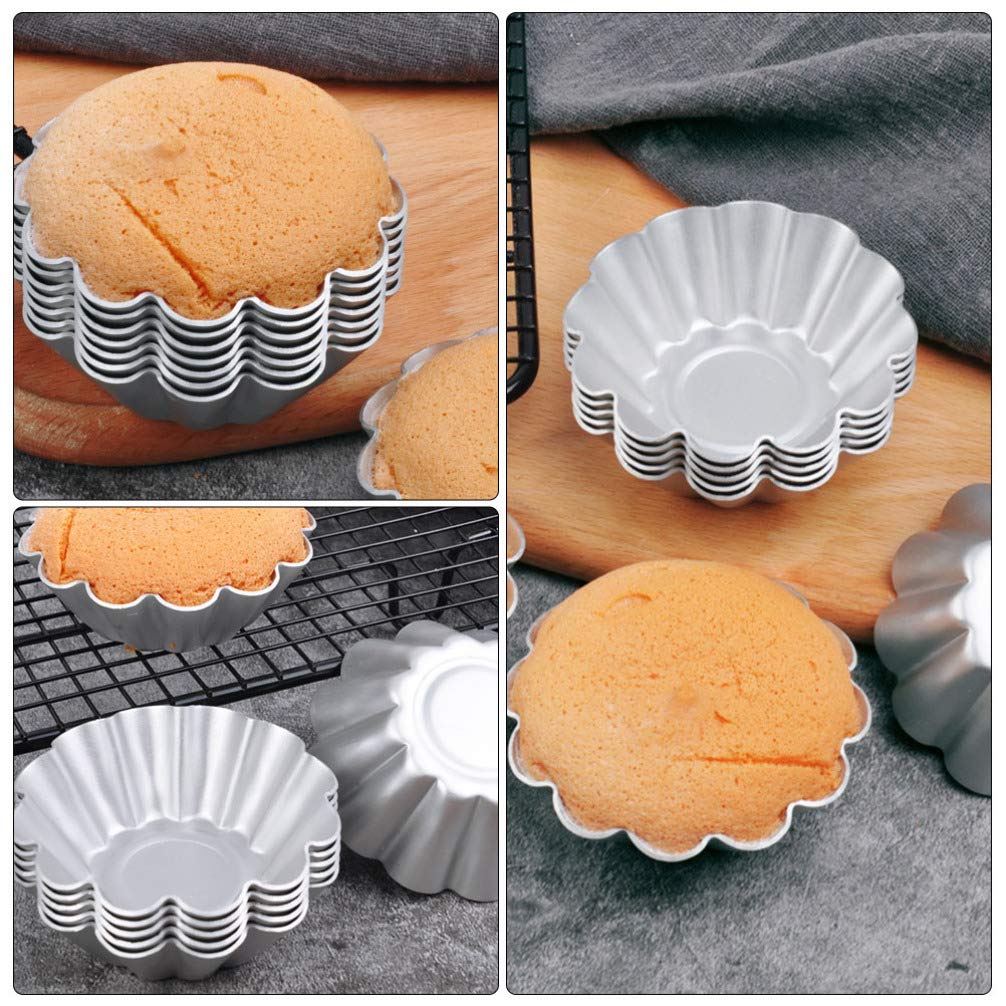 6-Piece Flower Shape Egg Tart Molds - Reusable Metal Tartlet & Cupcake Baking Pans for Muffins, Tarts & Pastries | Perfect for Home Baking, Party Desserts & Holiday Treats