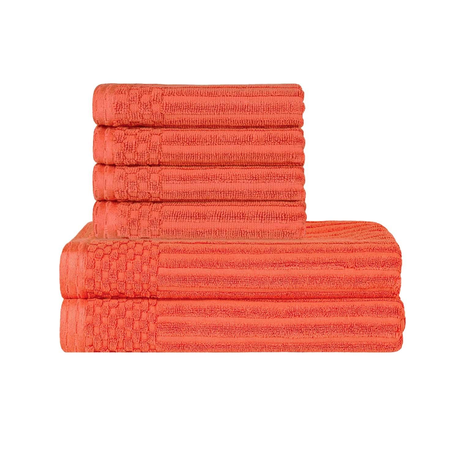 Premium Soho Ribbed Textured Cotton Bath Towel Set - Ultra Absorbent & Quick Dry Hand & Bath Towels for Spa, Gym & Luxury Home Use