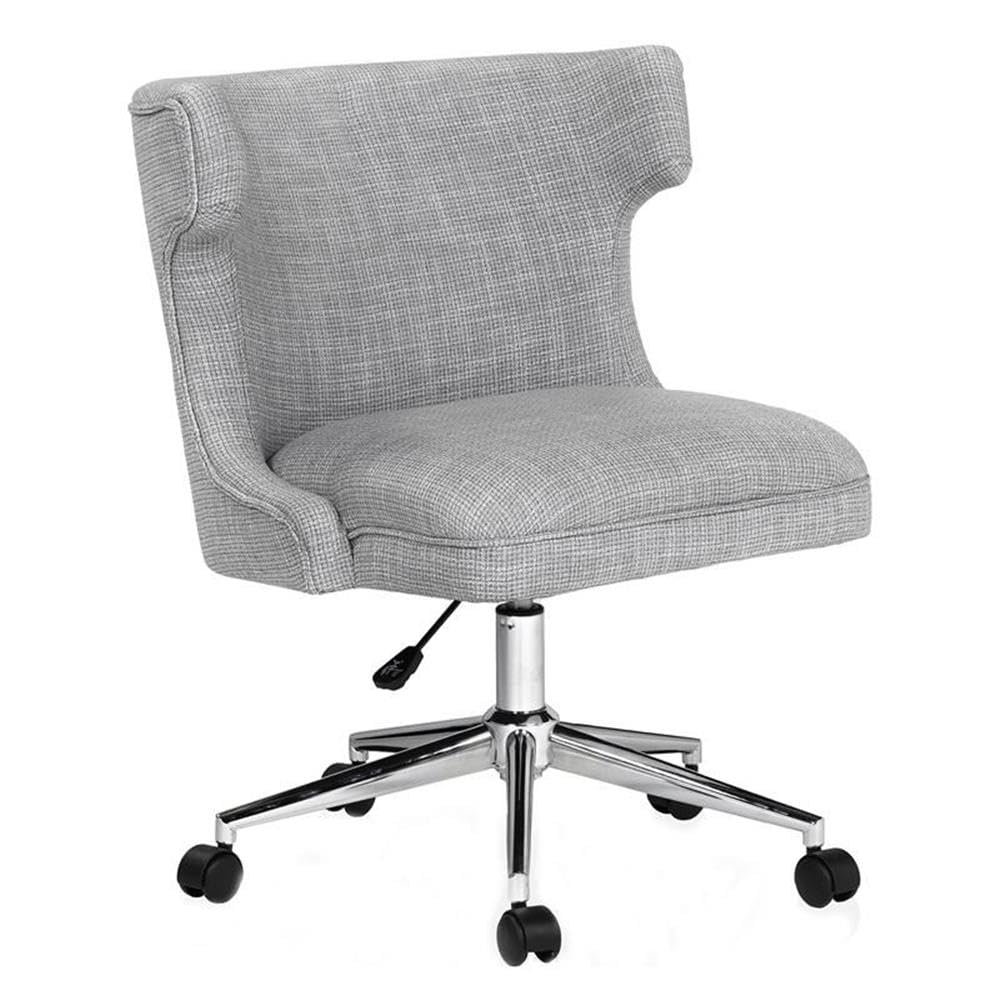 Furniture of America Nillicent Fabric Wingback Office Chair in Light Gray - Ergonomic Executive Desk Chair for Home Office, Study & Workspace