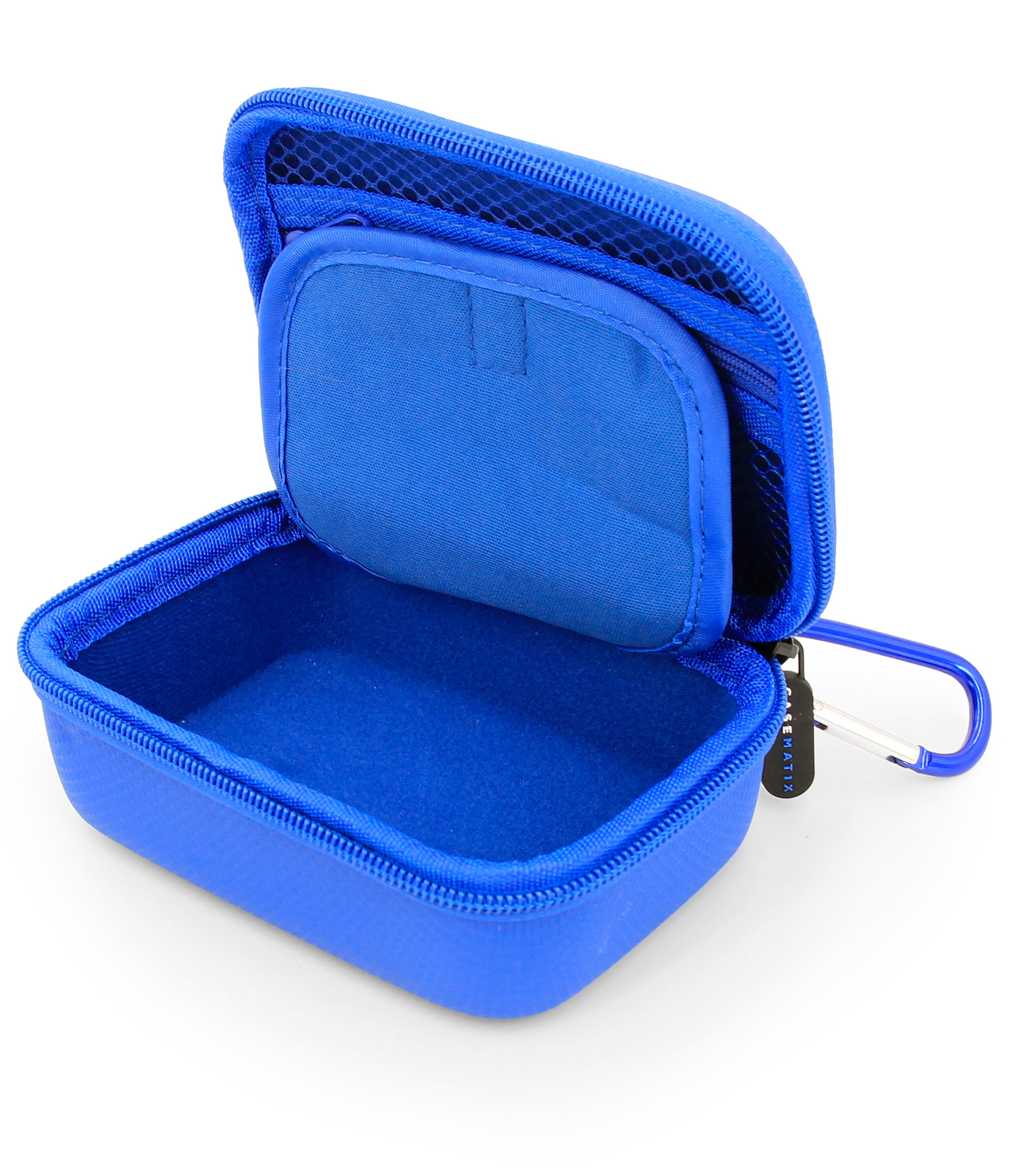 CASEMATIX Hard Shell Travel Case for Zoleo Satellite Communicator - Protective Case with Wrist Strap for Satellite Messenger (Blue) - Perfect for Outdoor Adventures, Hiking, and Emergency Communication