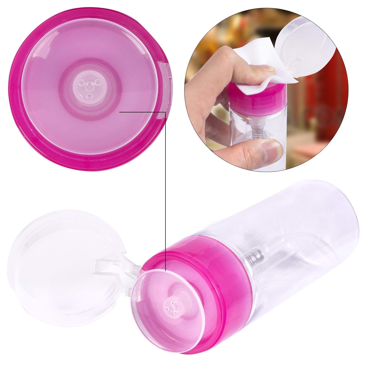 BOLT BEE 4-in-1 Nail Art Kit with Acetone Empty Bottle, Dusting Brush, Nail Pusher & Cuticle Cutter - Professional Manicure Pedicure Tools for Home & Salon Use