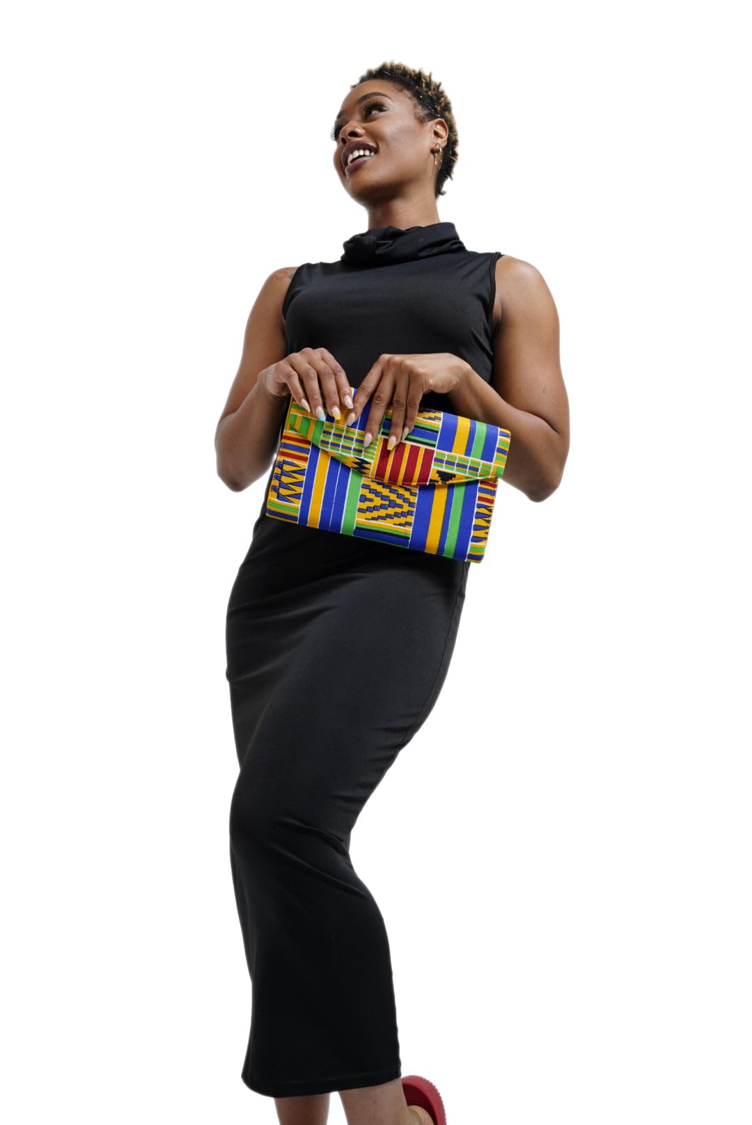 Stylish African Print Clutch Purse for Women - Handmade Ankara Fabric Evening Bag - Perfect for Parties, Weddings & Special Occasions