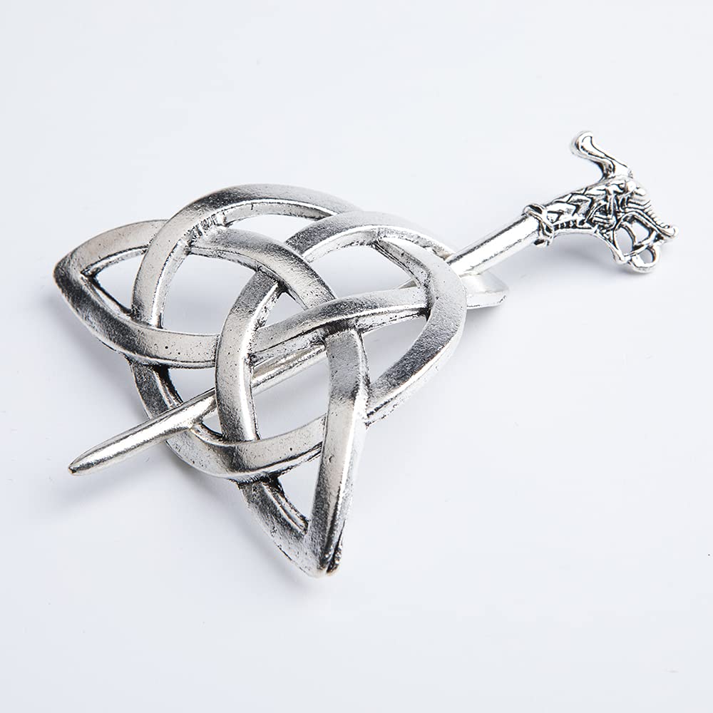 Viking Celtic Hair Clip - YAIYEFU Retro Silver Hair Sticks with Celtic Knots Design, Metal Hairpins for Women & Girls with Long Hair | Perfect for Weddings, Cosplay and Medieval Themed Events