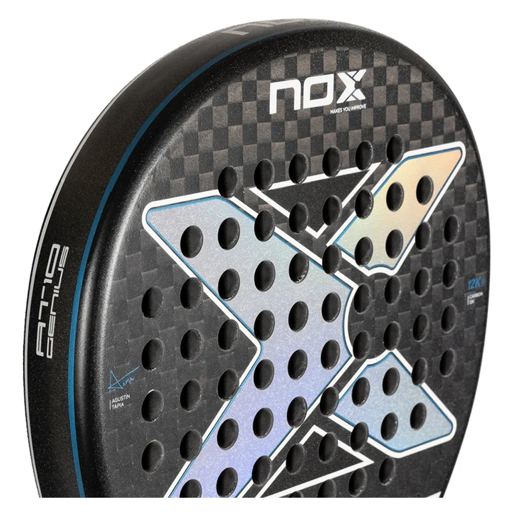 AT10 Genius 12K Carbon Fiber Padel Racket - Professional Tennis Racquet for Men & Women - Perfect for Competitive Matches & Recreational Play