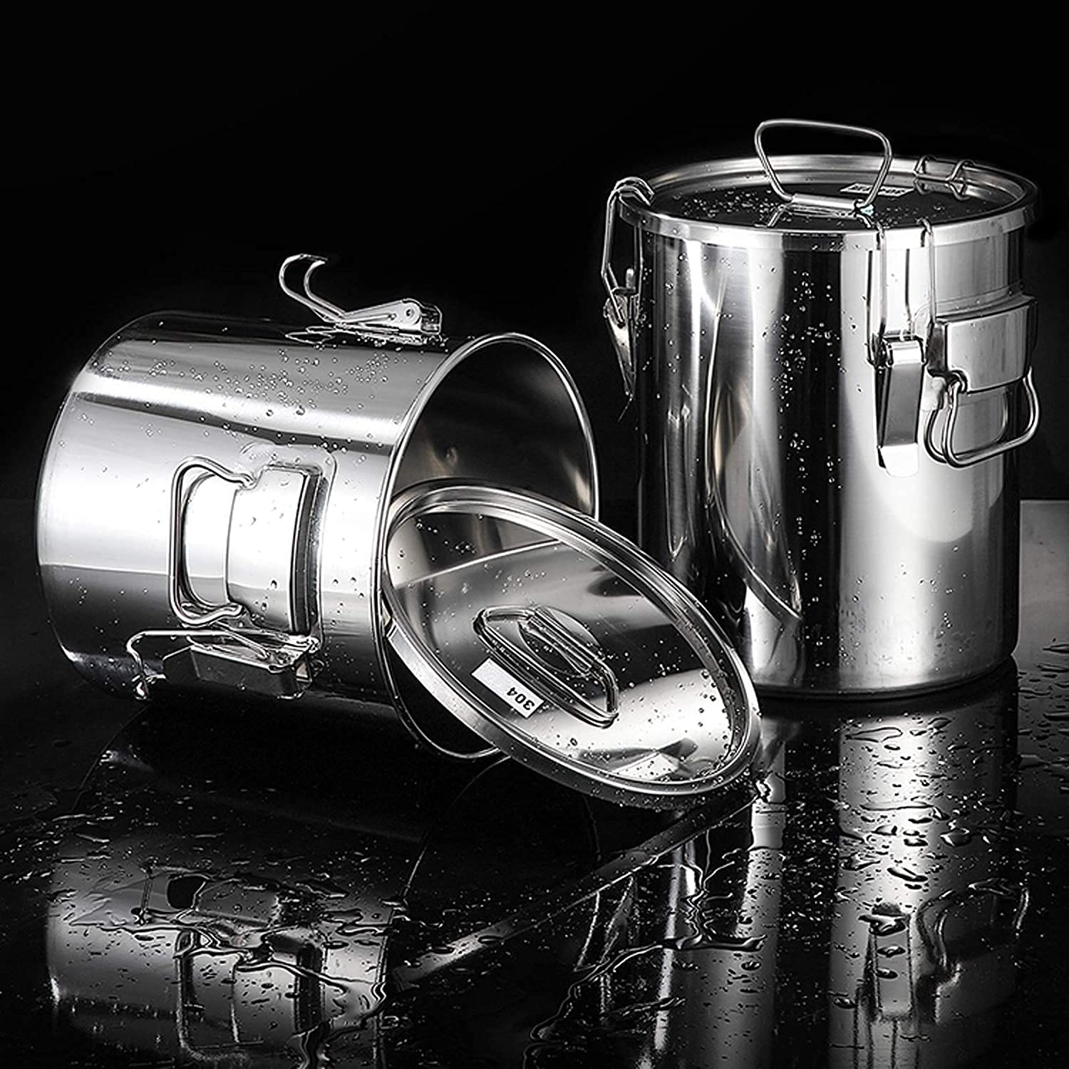 Premium 304 Stainless Steel Oil Barrel - 20L Thickened Sealed Container for Milk, Beer Brewing, Maple Syrup & Cooking | Durable Stainless Steel Cookware for Home Brewing, Restaurant & Commercial Use