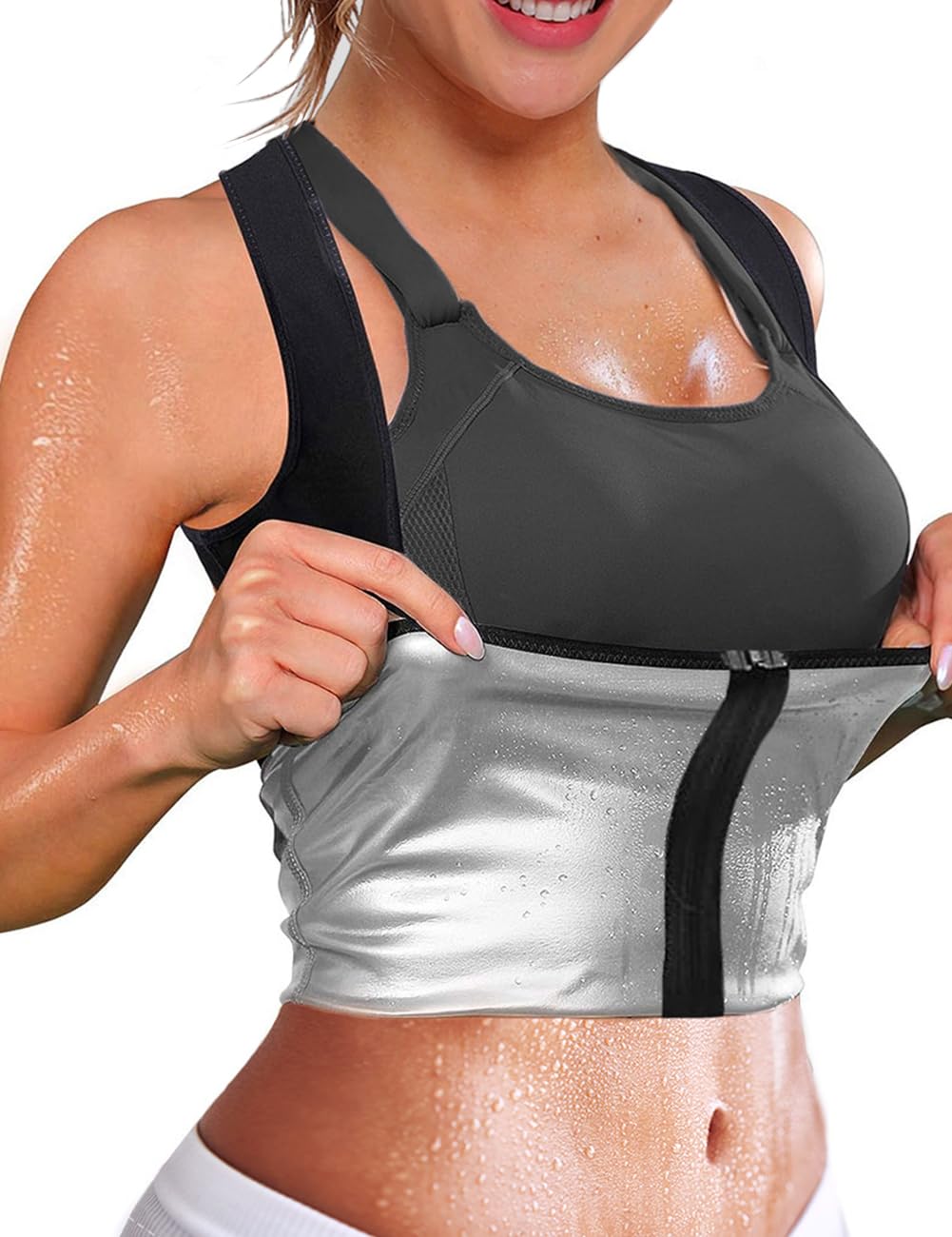 NonEcho Women's Neoprene Sweat Vest - Sauna Suit Hot Waist Trainer for Weight Loss & Body Shaping - Slimming Workout Gear for Gym, Running & Fitness Training