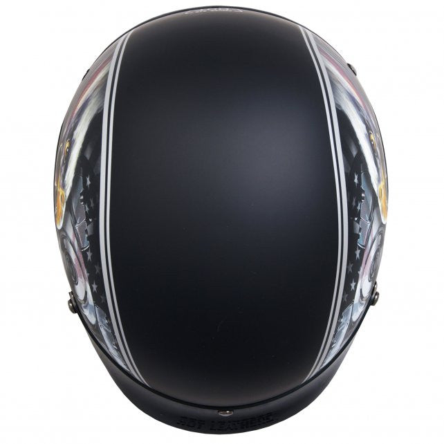 Hot Leathers D.O.T. Approved American Eagle Matte Black Motorcycle Helmet - Full Face Motorcycle Helmet for Men & Women - Cruiser, Touring & Street Riding Safety Gear