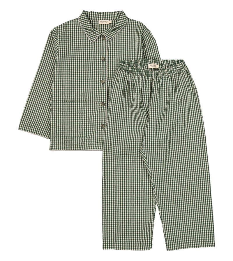MarMar Copenhagen Green Check Pajama Set - Soft Cotton Sleepwear for Women | Perfect for Lounging, Sleepovers & Cozy Nights at Home