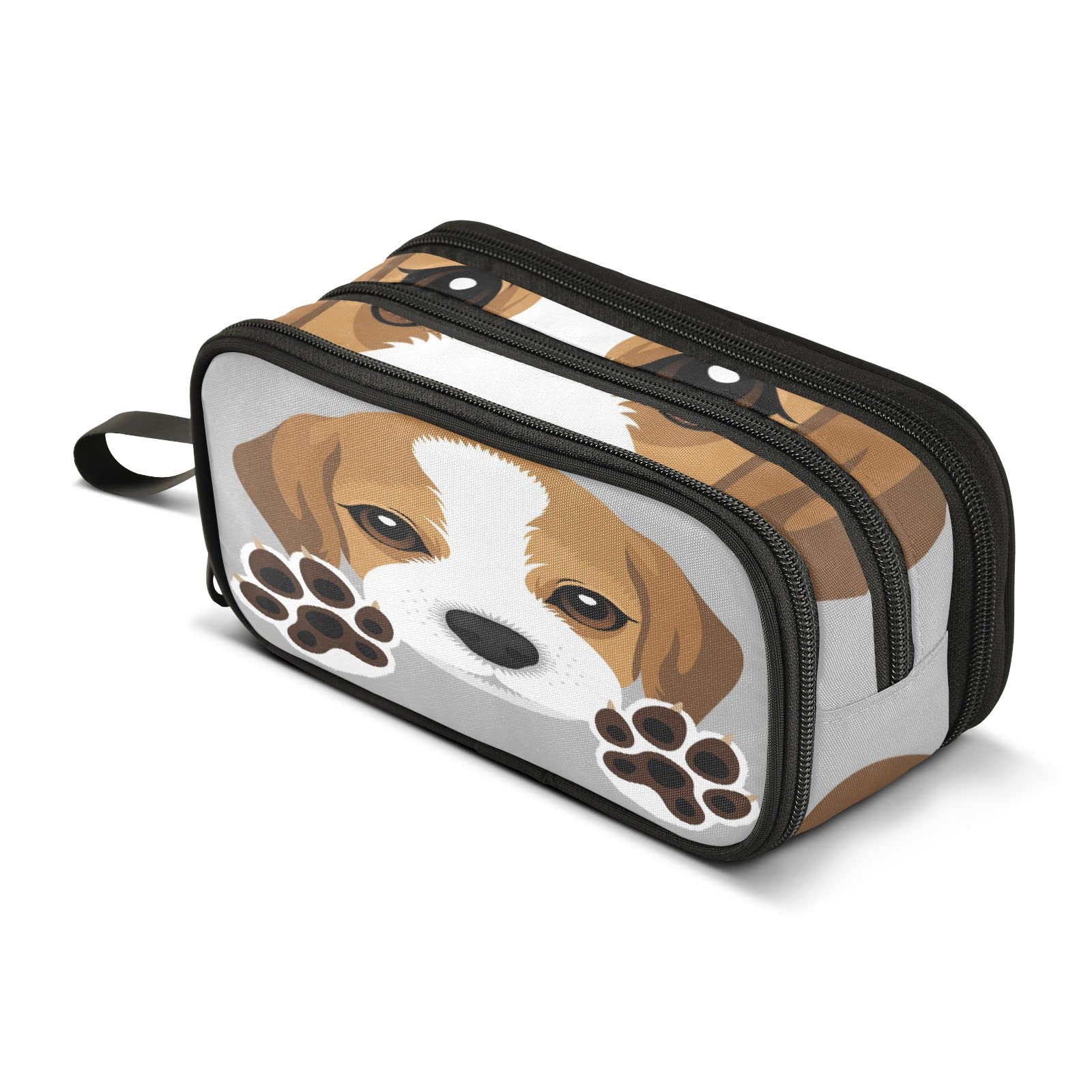 Beagle Puppy Dog Pencil Case - Large Capacity for School & Office