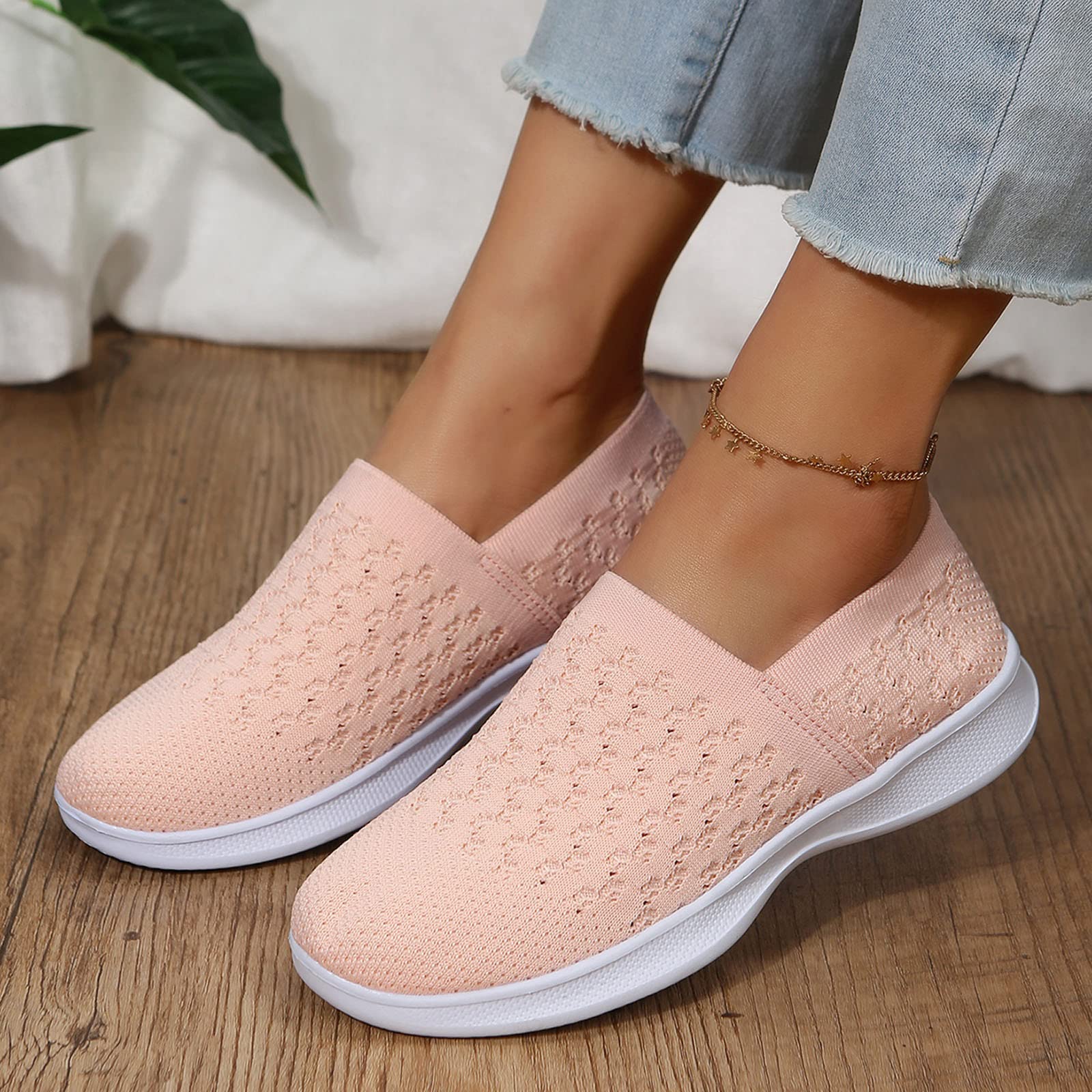 Women's Slip-On Walking Shoes - Lightweight Mesh Running Shoes for Women with Soft Sole - Comfortable for Travel, Outdoor & Leisure Activities - Perfect for Jogging, Gym & Daily Wear