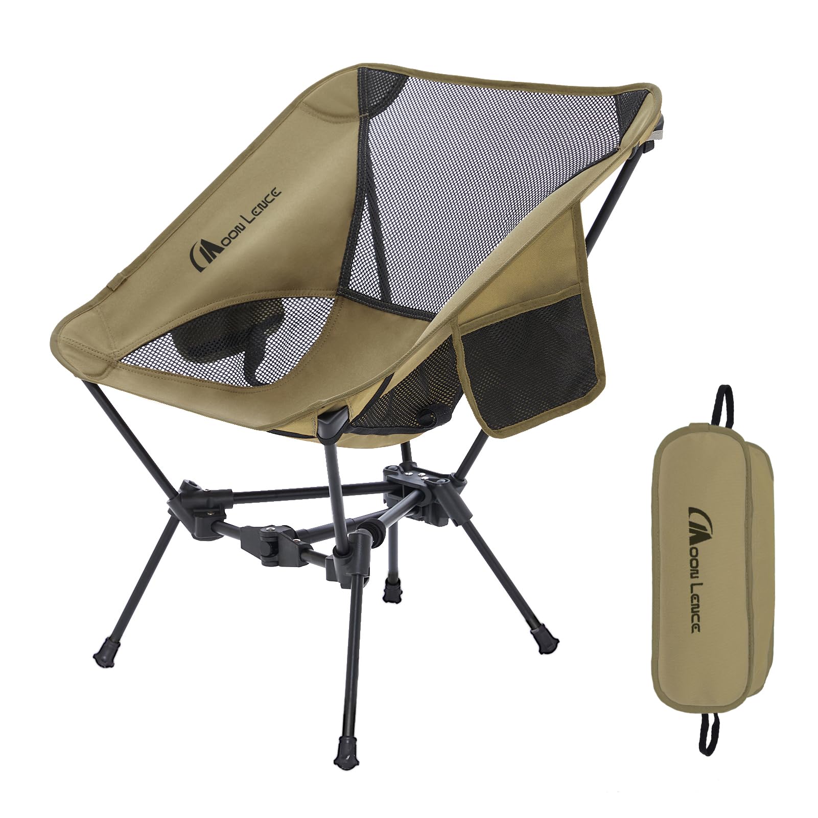 MOONLENCE 4th Gen Ultralight Folding Camping Chair - Compact Portable Backpacking Chair for Hiking, Mountaineering, Beach & Outdoor Adventures - Perfect for Picnics, Fishing, Concerts & Travel