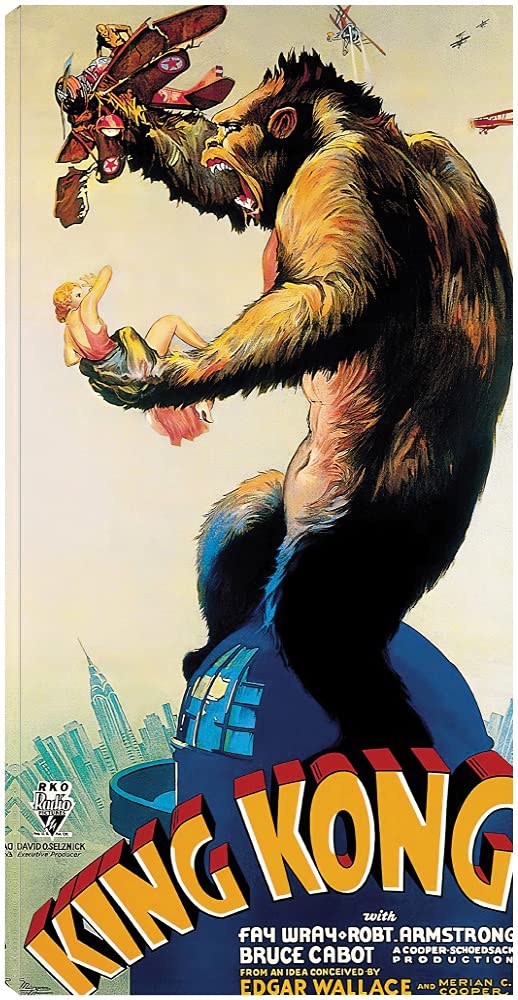 King Kong Fine Art Canvas Wall Decor - 21x40 Inches Modern Profile Painting for Living Room, Bedroom, Office - Ready to Hang - Home & Commercial Spaces