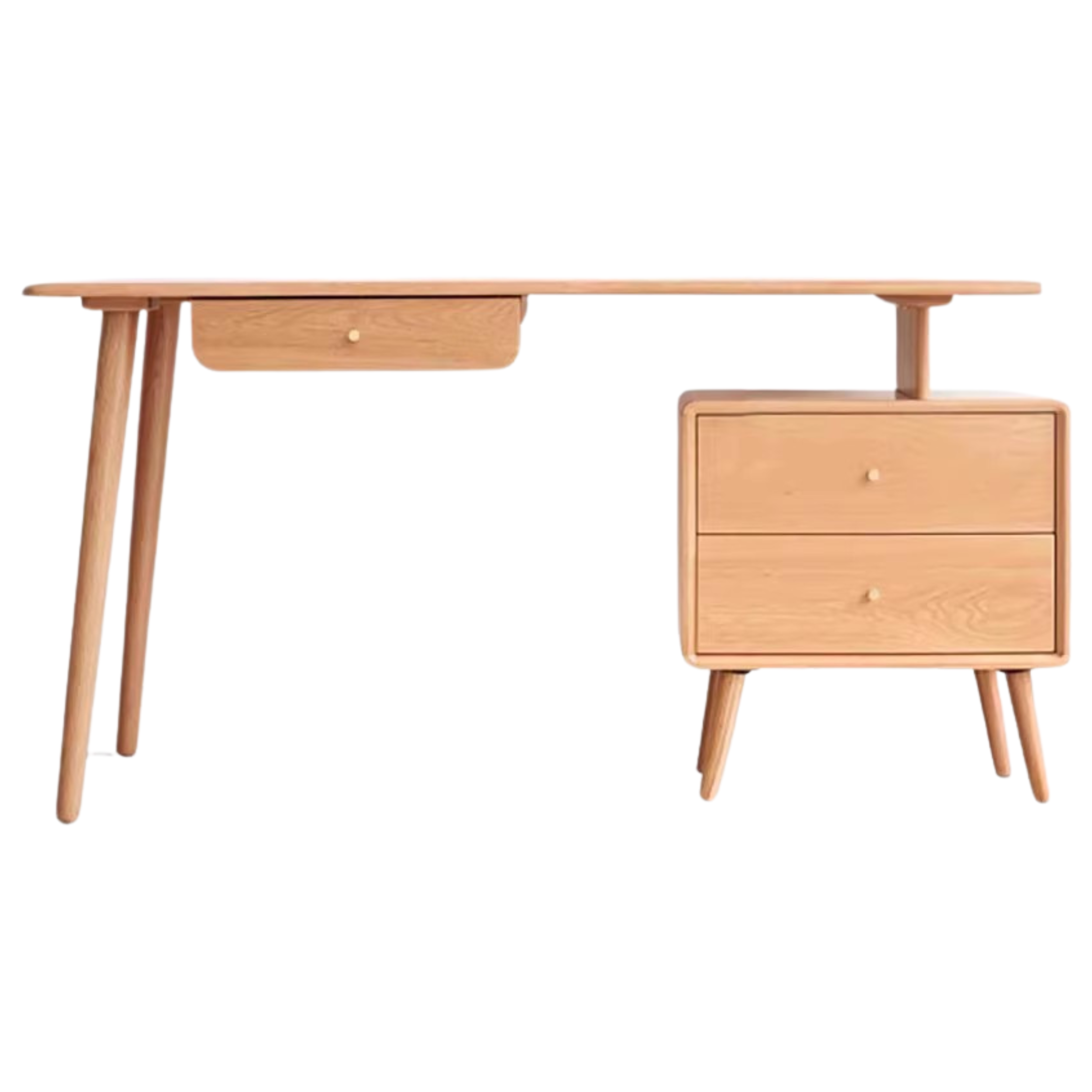 57.1-63x22x29.5 inch / 145-170x56x75сm / Natural Wood Color / telescopic desk + small cabinet