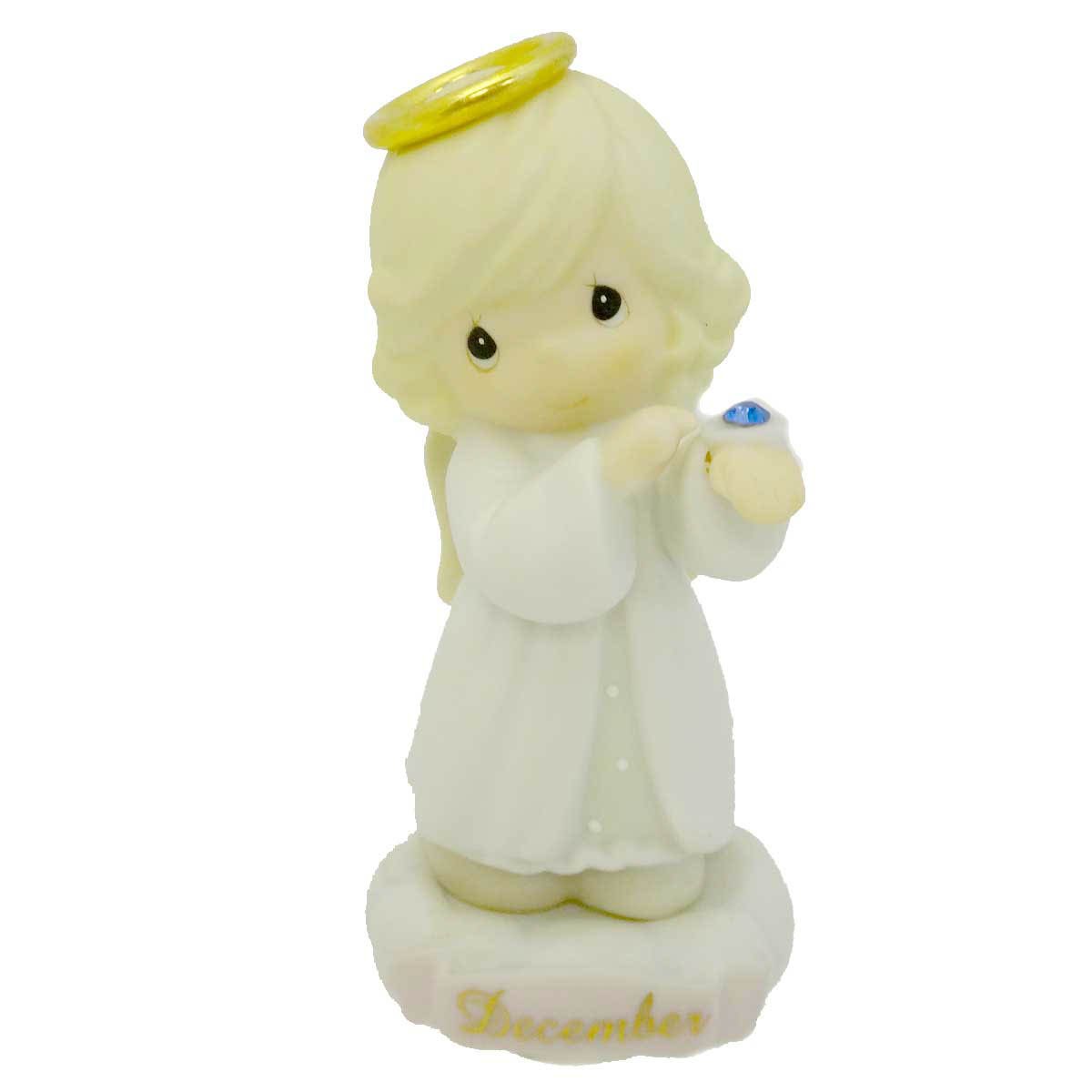 Precious Moments December 261327 Angel Birthday Figurine - Collectible Ceramic Keepsake for Christmas Decor, Gift for Baby's First Christmas, Birthday & Special Occasions