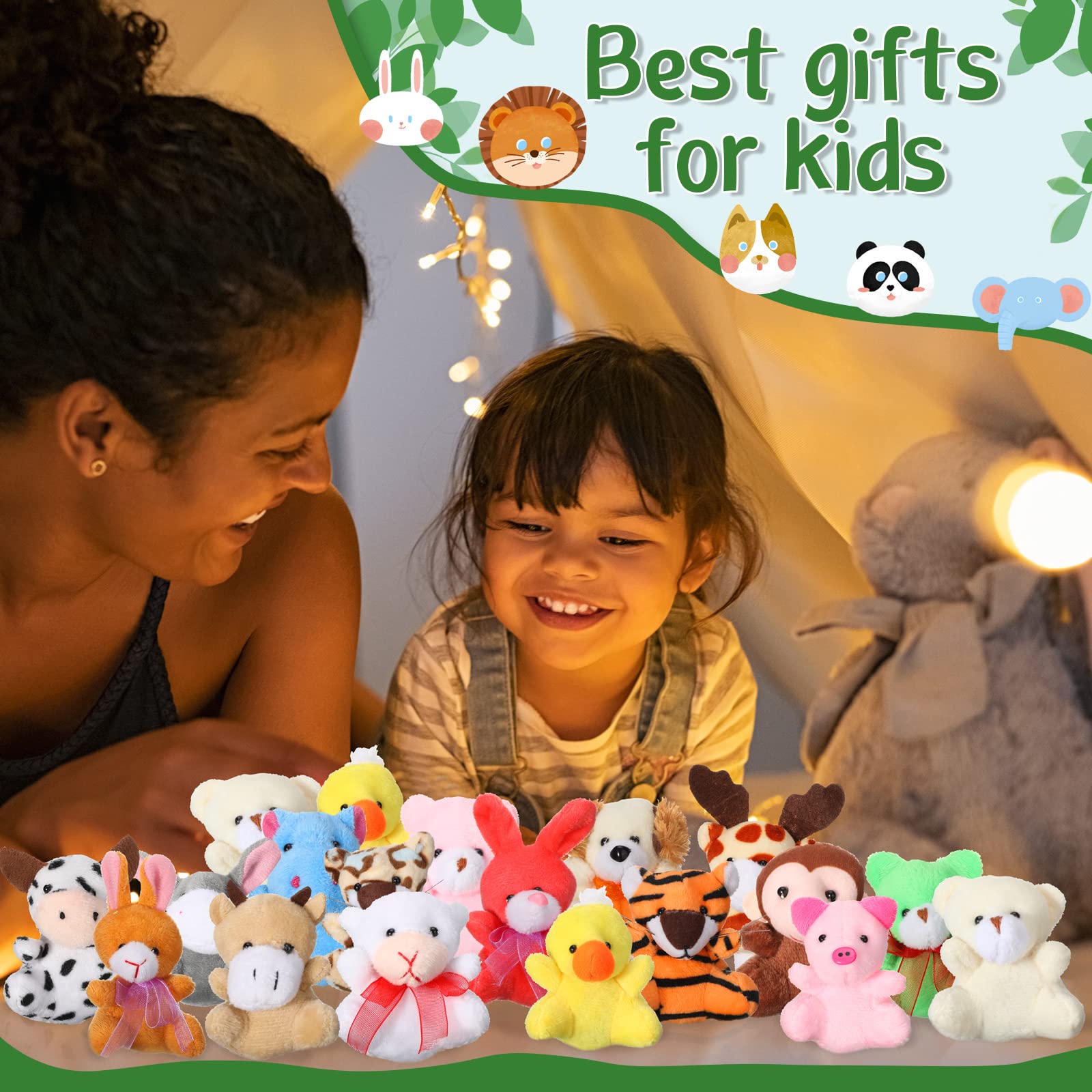 150 Pcs Mini Stuffed Animal Toys Bulk - 2.4 Inch Small Plush Keychain Assortment Set for Kids Party Favors, Goodie Bag Fillers, Carnival Prizes - Perfect for Birthday Parties, Classroom Rewards & Baby Shower Gifts