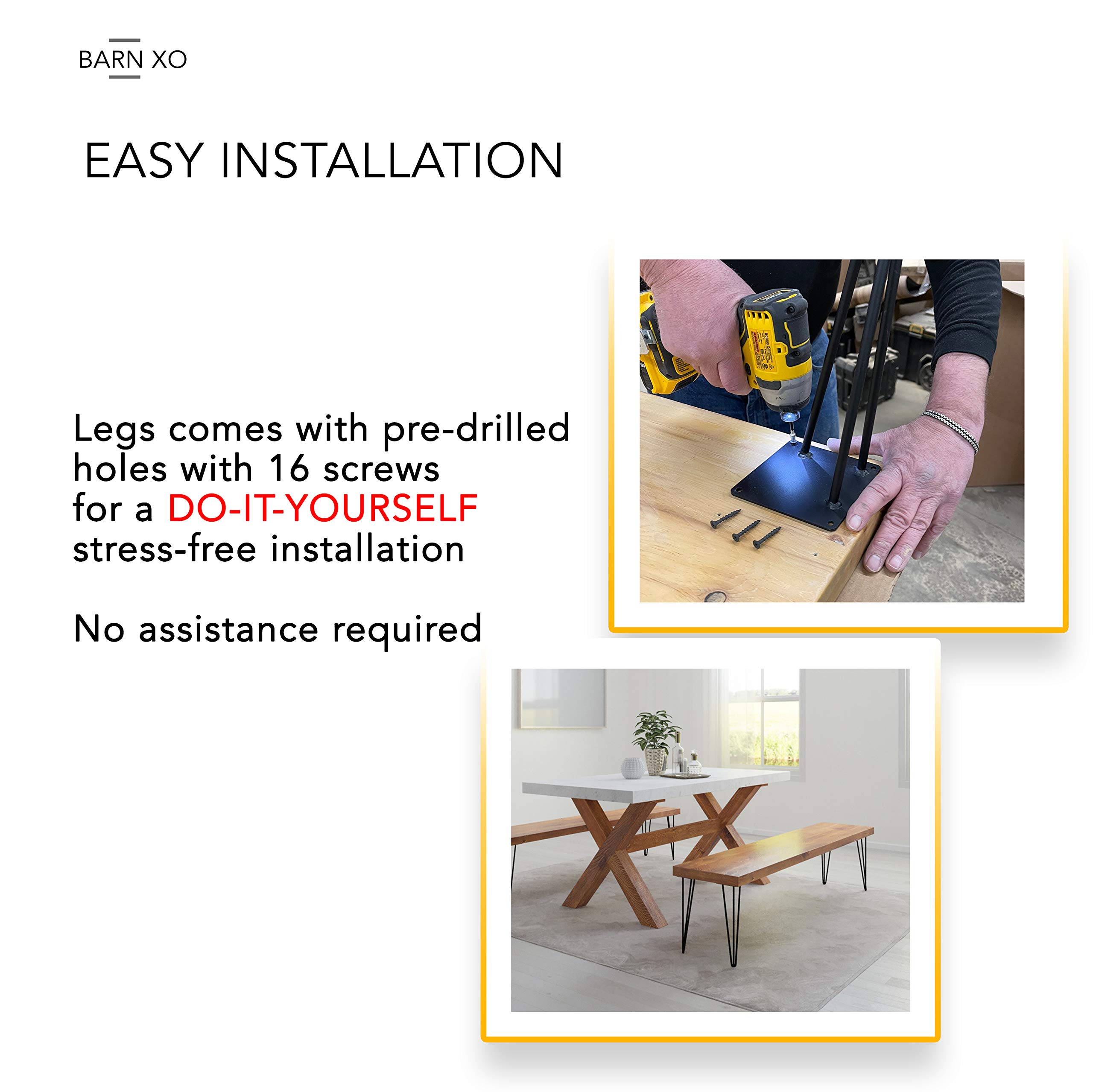 Industrial Hairpin Table Legs Set of 4 - 22