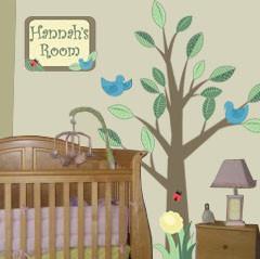 Beautiful Nursery Tree Mural Wall Decal - Self-Adhesive Removable Wall Stickers for Baby Room Decor, Kids Bedroom & Playroom - Perfect for Gender Neutral Nursery Themes