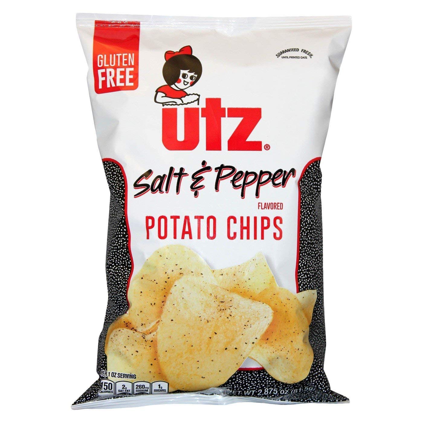 UTZ Salt & Pepper Flavored Potato Chips 2.875 oz (Pack of 14) - Crunchy Snacks for Parties, Picnics & On-the-Go Snacking