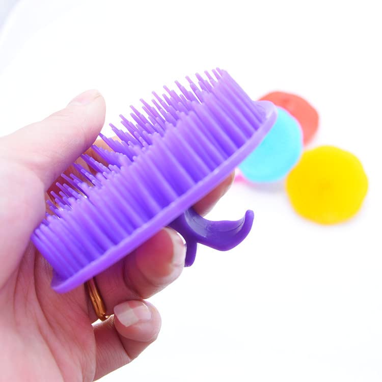 Ayushicreation Silicone Scalp Massage Brush for Men & Women - 2 Pack Shampoo Hair Comb with Soft Bristles for Shower, Bathing & Relaxation - Perfect for Stress Relief & Healthy Hair Care (Multicolor)