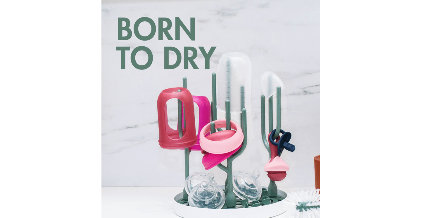 Boon Desert Countertop Drying Rack | Dish Drying Rack for Kitchen | Compact & Stylish Baby Bottle Drying Rack | Perfect for Small Spaces & Nursery Organization