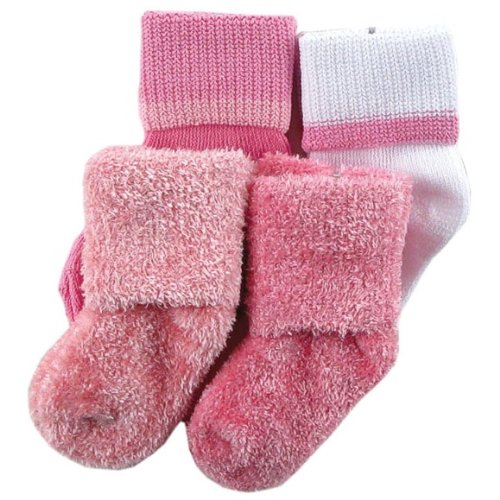 Luvable Friends 4 Pack Classic Fuzzy Socks for Women - Soft Warm Winter Slipper Socks for Home, Office & Gifts