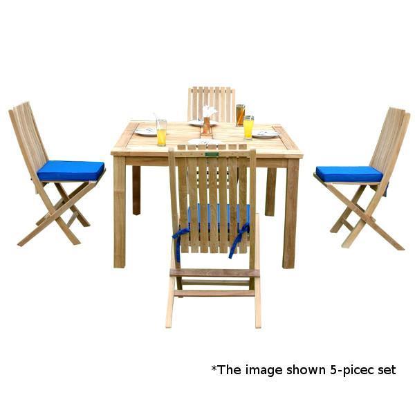 7-Piece Teak Windsor Folding Dining Set - Comfortable Outdoor Patio Furniture for Garden, Deck, and Backyard Entertaining