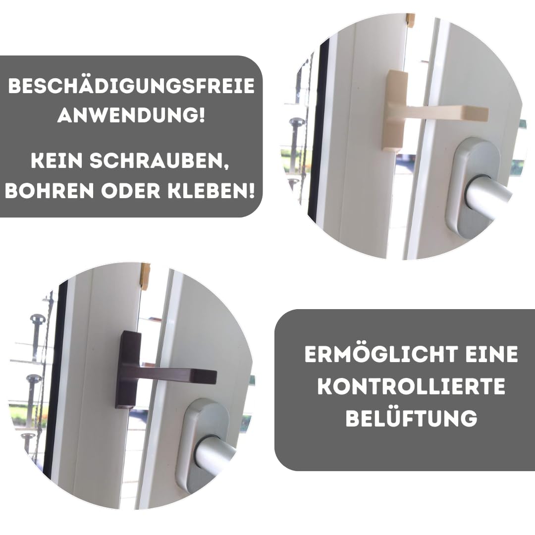 Premium Window Stopper for Tilt Windows - 4-Pack White | Durable & Secure Window Lock | Easy Installation | Ideal for Home, Office & Child Safety | Perfect for Ventilation & Security