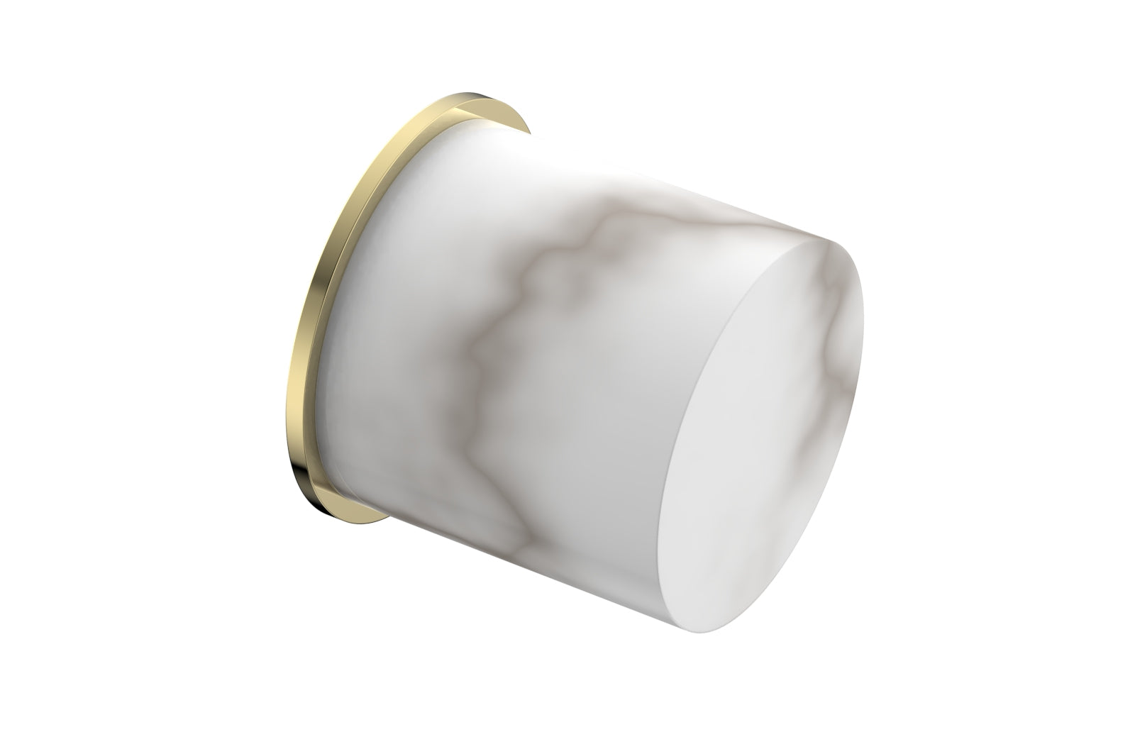 Premium White Marble Cabinet Knob - Classic BASIC II Design (1-1/4