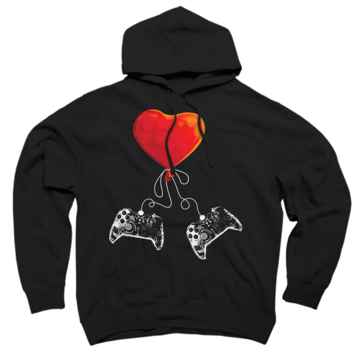 Design By Humans Unisex Video Gamer Heart Controller Valentine's Day T-Shirt & Pullover Hoodie for Kids & Boys - Perfect for Gaming, Valentine's Gifts & Casual Wear