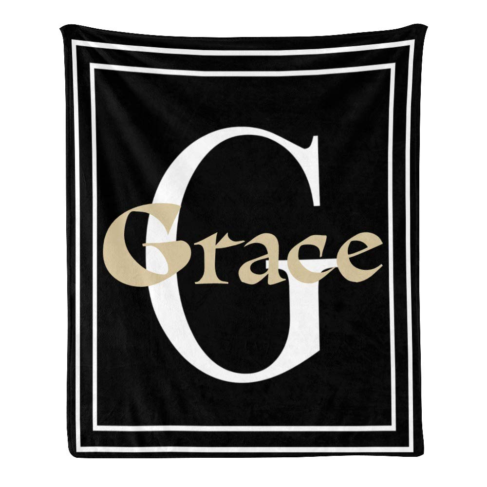 Personalized Fleece Throw Blanket with Custom Name Text - Soft G Letter Blanket for Gifts, 50x60 Inches - Perfect for Couples, Home Decor, and Cozy Nights